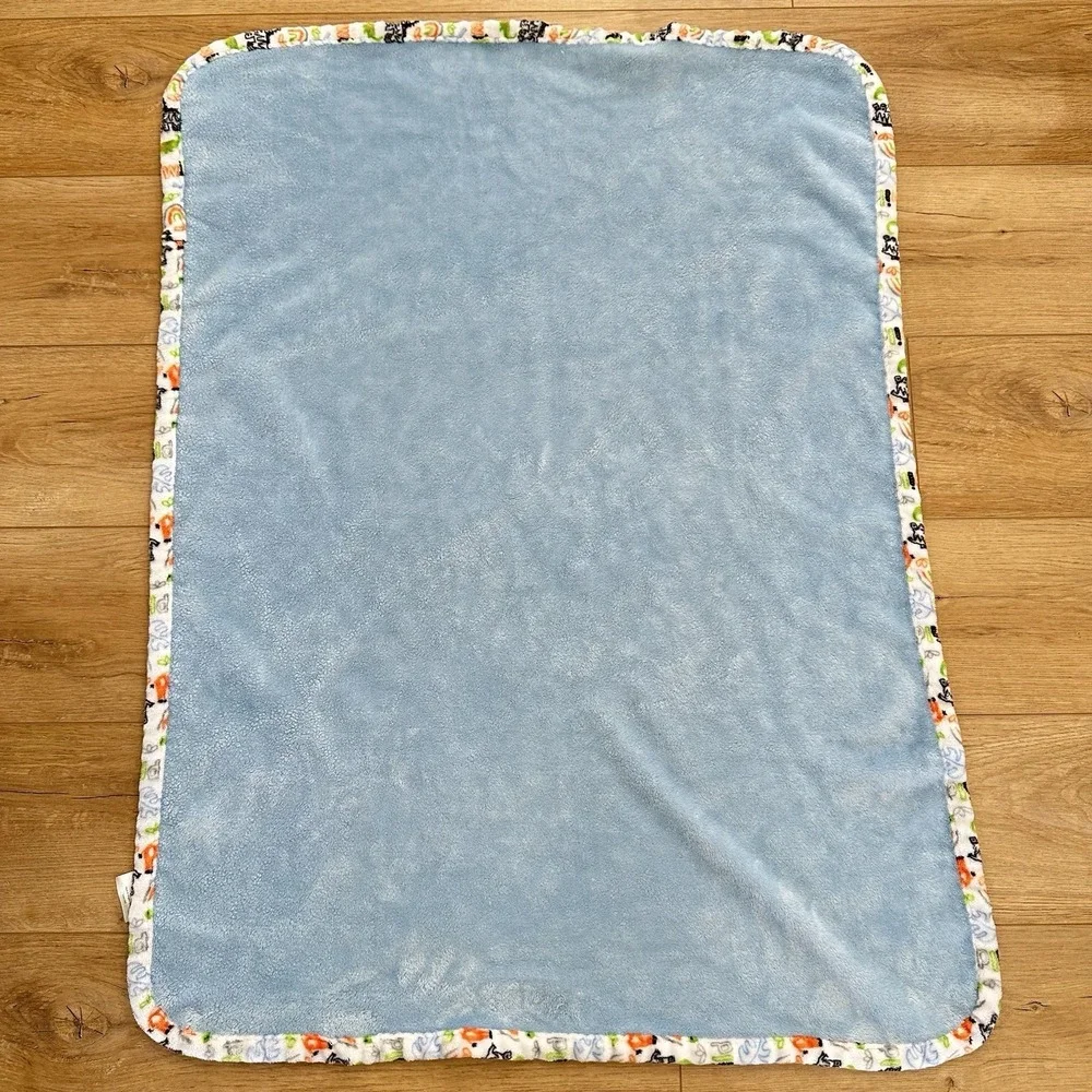 Le Bebe Favorite Baby Lovey‎ Blanket Blue Zebra Giraffe Jungle Zoo Animal